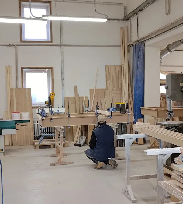 Pohled do vlastní truhlářské dílny Justwood
